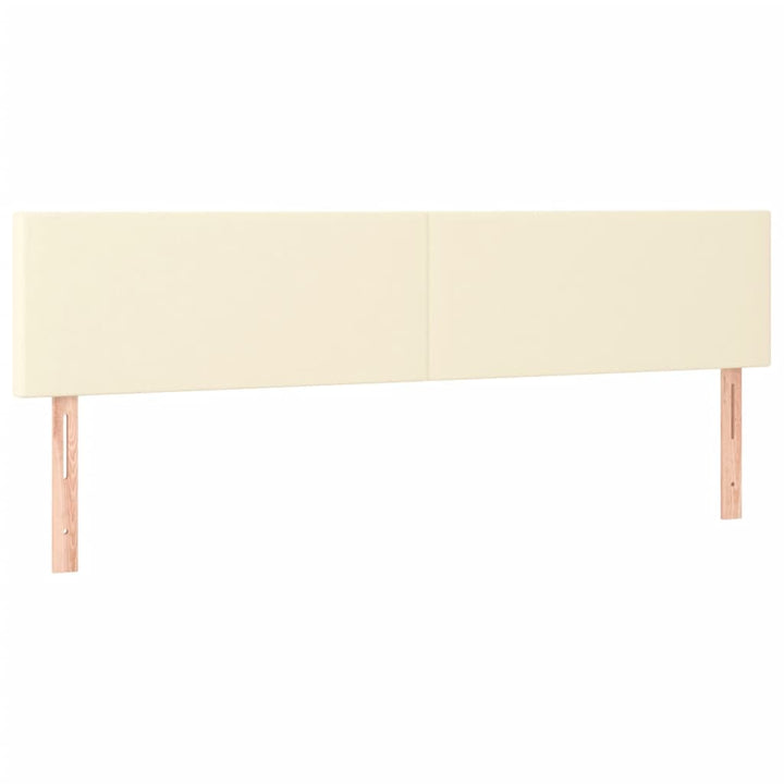 sengegavle 200x5x78/88 cm kunstlæder cremefarvet