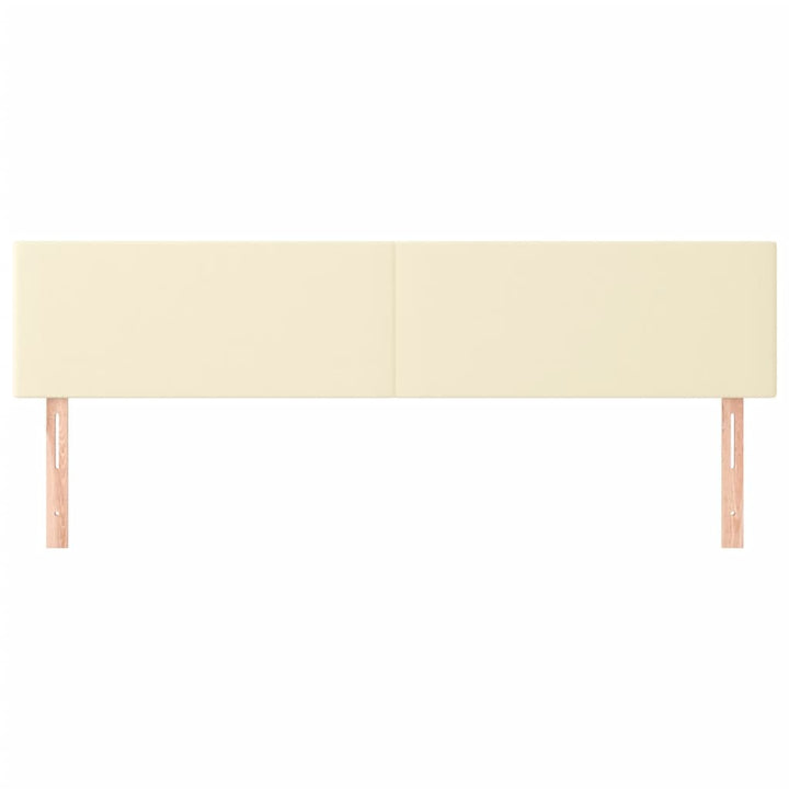 sengegavle 200x5x78/88 cm kunstlæder cremefarvet
