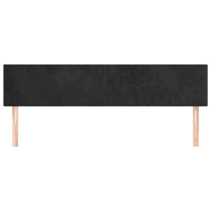 sengegavle 200x5x78/88 cm fløjl sort