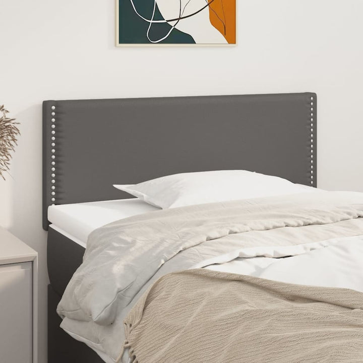 sengegavl 80x5x78/88 cm kunstlæder grå