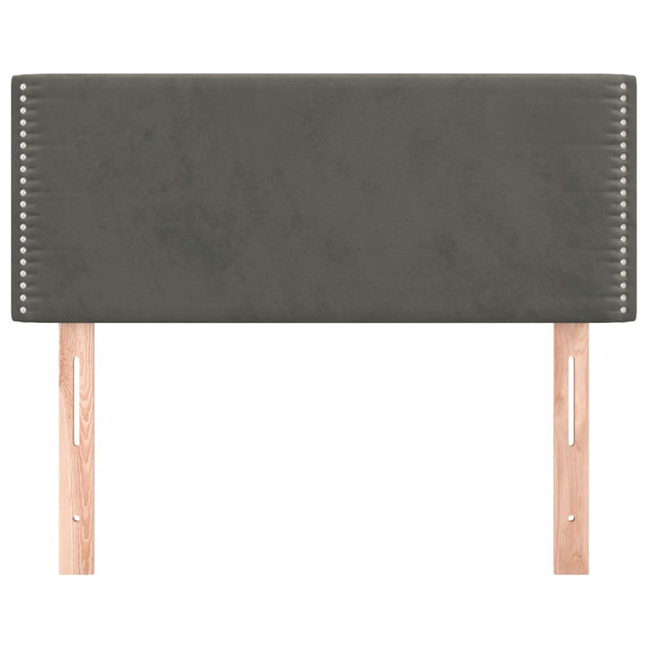 sengegavl 80x5x78/88 cm fløjl mørkegrå