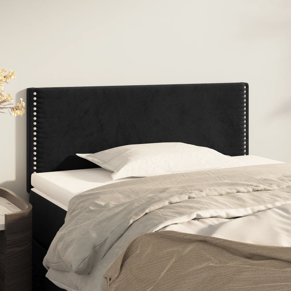 sengegavl 90x5x78/88 cm fløjl sort