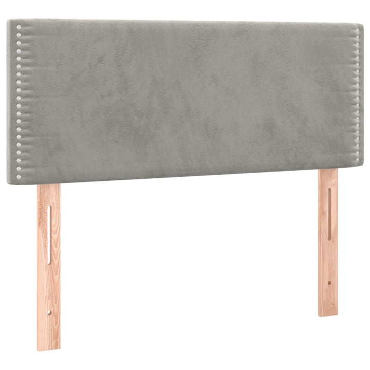 sengegavl 100x5x78/88 cm fløjl lysegrå