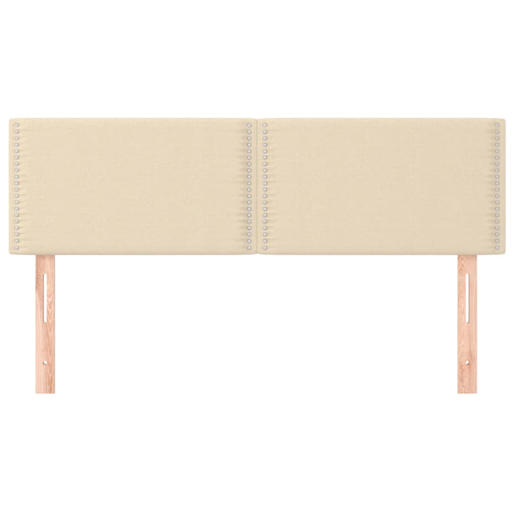 sengegavle 144x5x78/88 cm stof cremefarvet