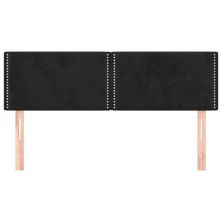 sengegavle 144x5x78/88 cm fløjl sort