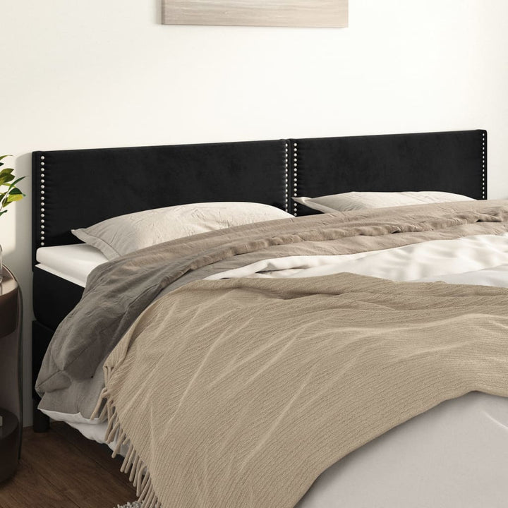 sengegavle 160x5x78/88 cm fløjl sort