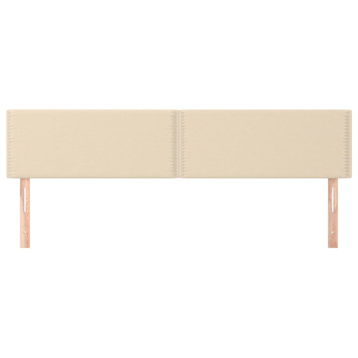 sengegavle 180x5x78/88 cm stof cremefarvet