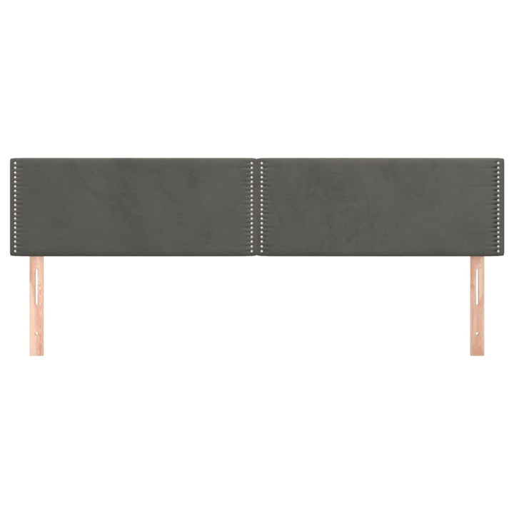 sengegavle 180x5x78/88 cm fløjl mørkegrå