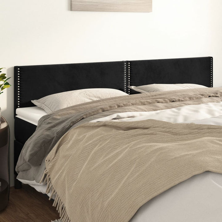 sengegavle 180x5x78/88 cm fløjl sort
