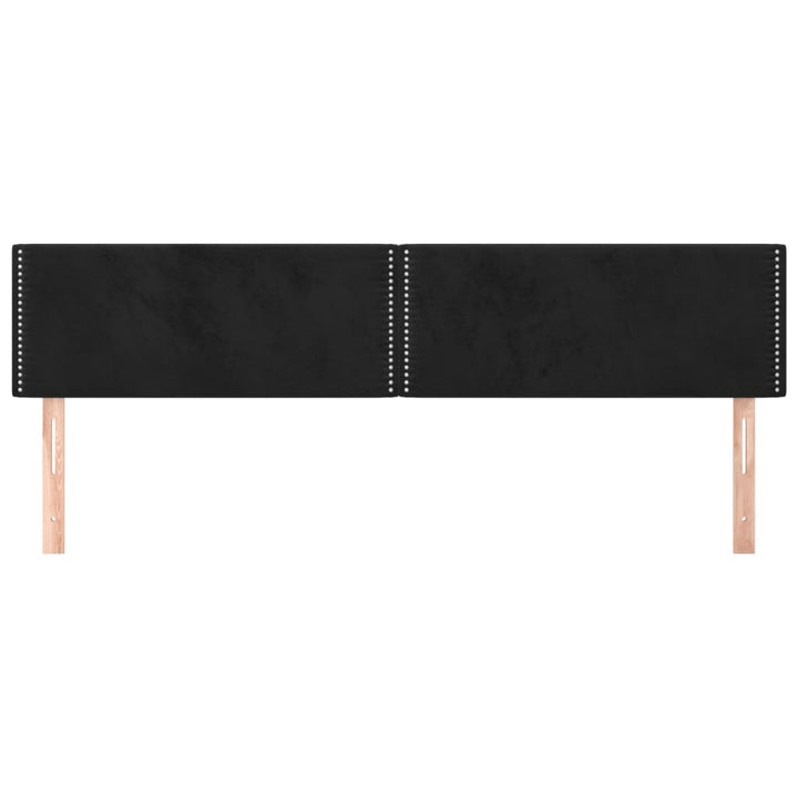 sengegavle 200x5x78/88 cm fløjl sort
