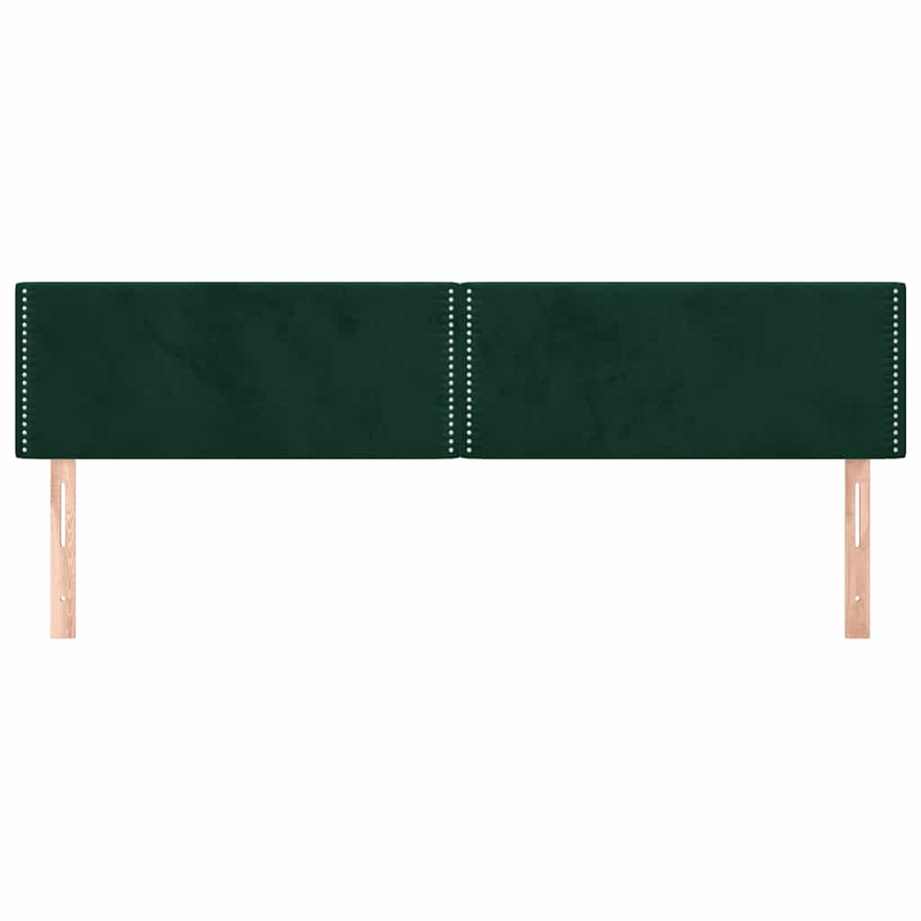 sengegavle 200x5x78/88 cm fløjl mørkegrøn