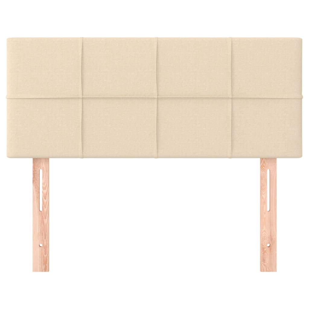 sengegavl 80x5x78/88 cm stof cremefarvet
