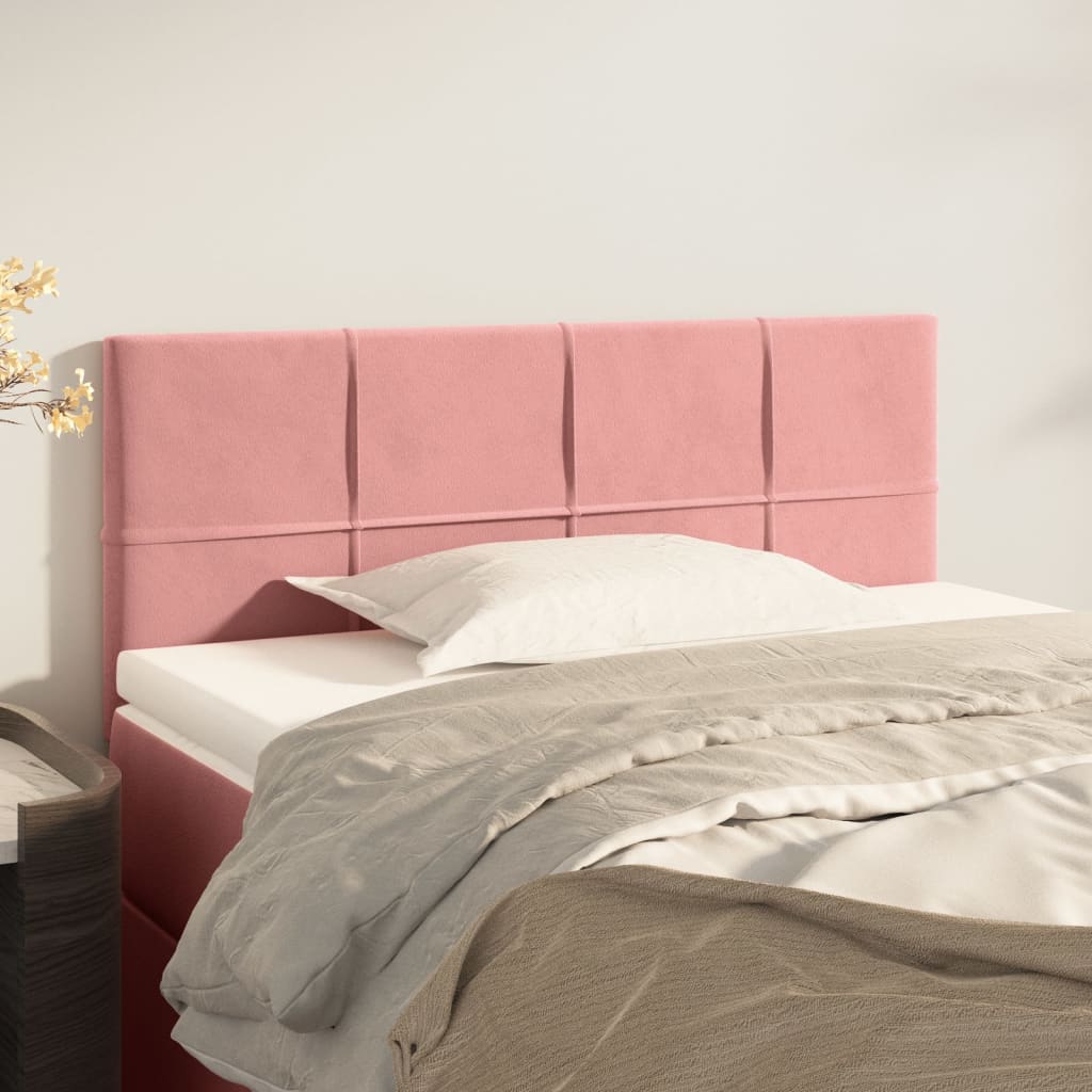 sengegavl 80x5x78/88 cm fløjl pink