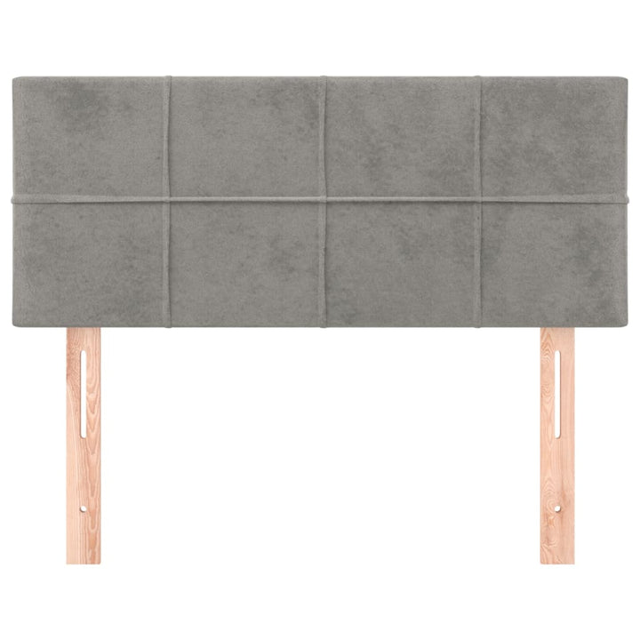 sengegavl 90x5x78/88 cm fløjl lysegrå