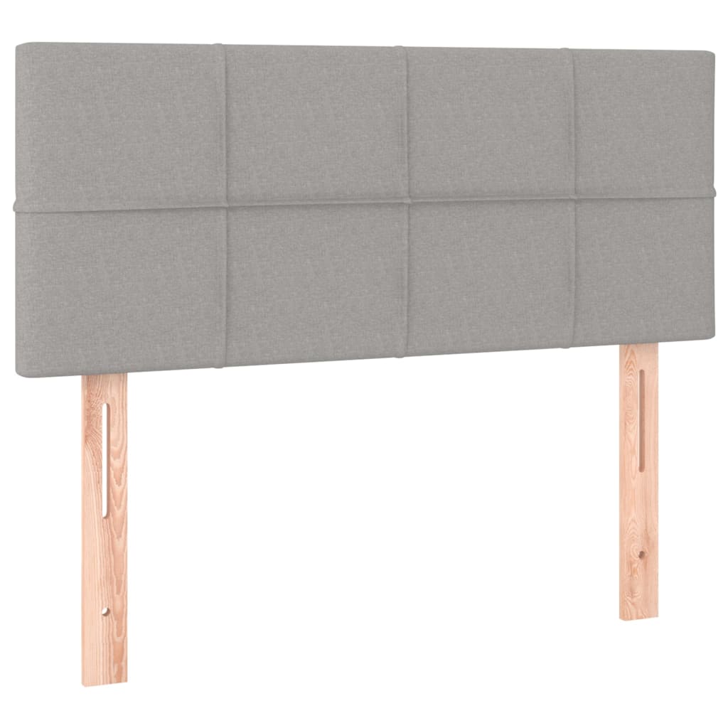 sengegavl 100x5x78/88 cm stof lysegrå