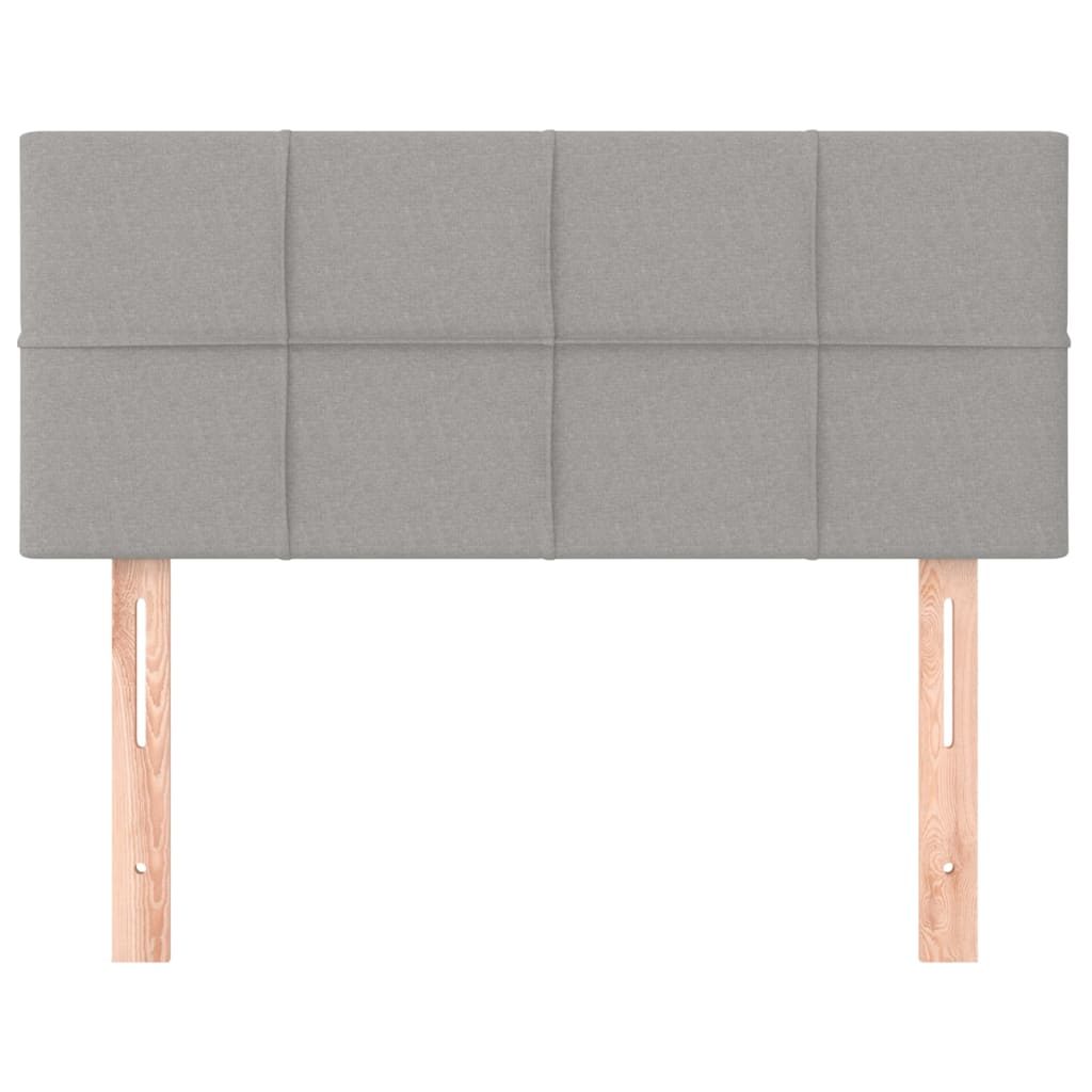 sengegavl 100x5x78/88 cm stof lysegrå