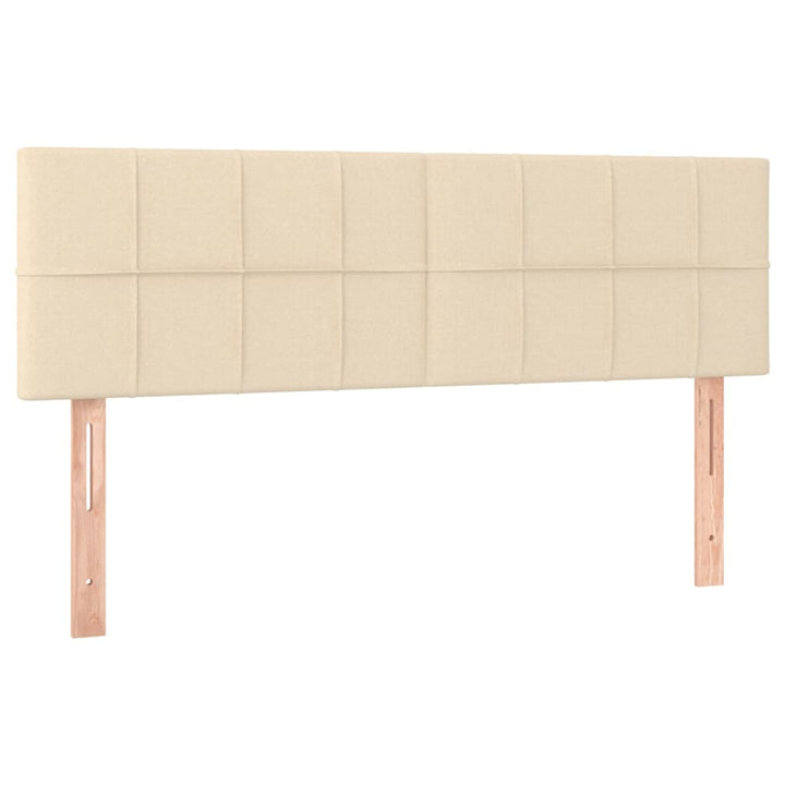 sengegavle 144x5x78/88 cm stof cremefarvet
