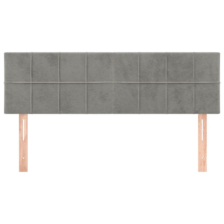 sengegavle 144x5x78/88 cm fløjl lysegrå