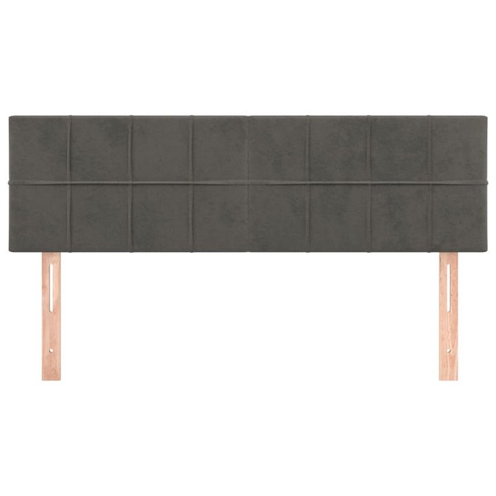 sengegavle 144x5x78/88 cm fløjl mørkegrå