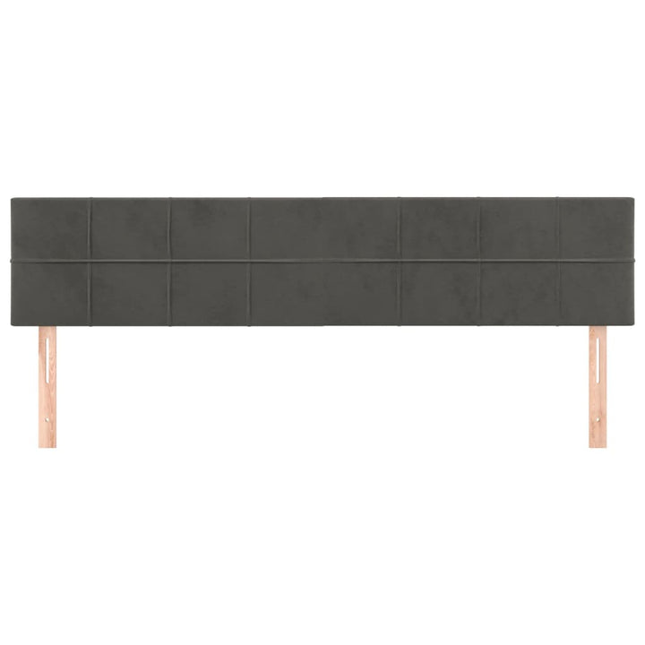 sengegavle 180x5x78/88 cm fløjl mørkegrå