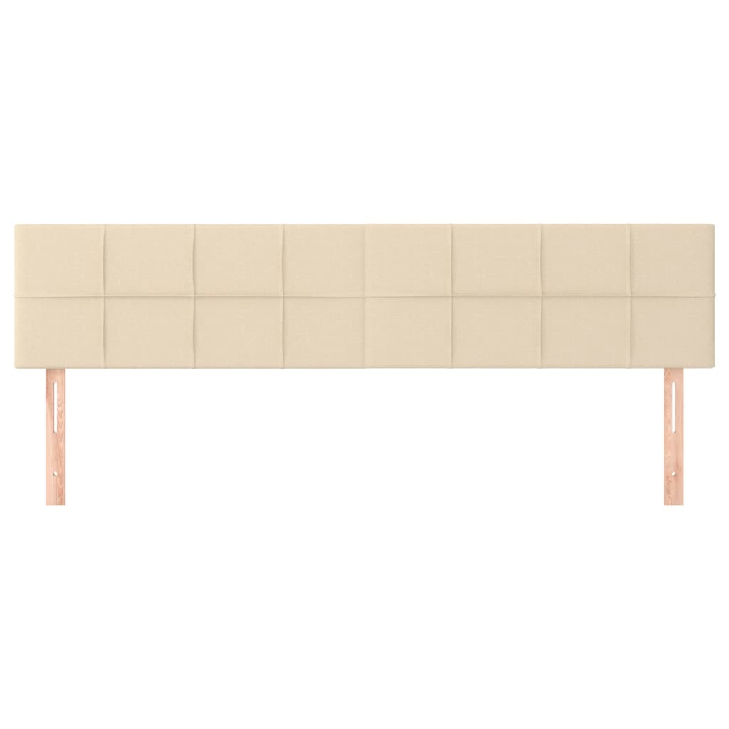 sengegavle 200x5x78/88 cm stof cremefarvet