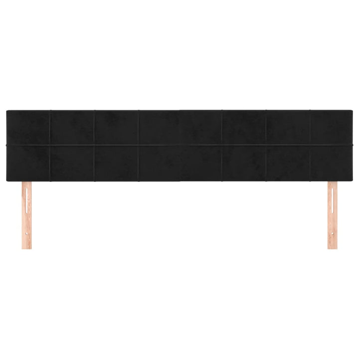 sengegavle 200x5x78/88 cm fløjl sort