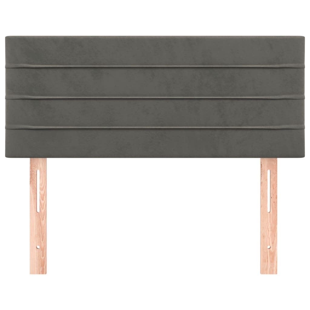 sengegavl 80x5x78/88 cm fløjl mørkegrå