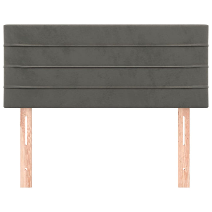 sengegavl 80x5x78/88 cm fløjl mørkegrå