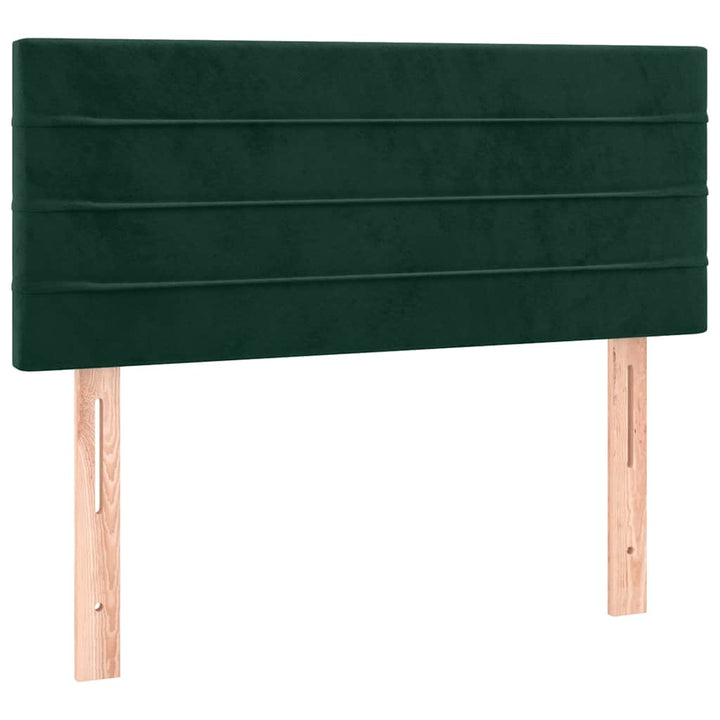 sengegavl 80x5x78/88 cm fløjl mørkegrøn