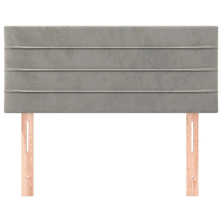 sengegavl 100x5x78/88 cm fløjl lysegrå