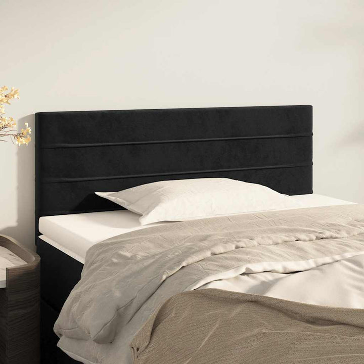 sengegavl 100x5x78/88 cm fløjl sort