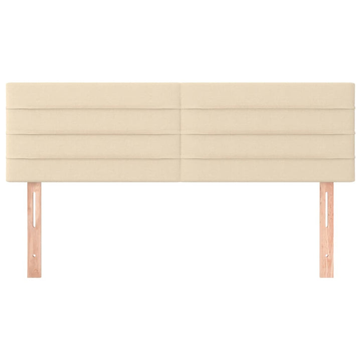 sengegavle 144x5x78/88 cm stof cremefarvet