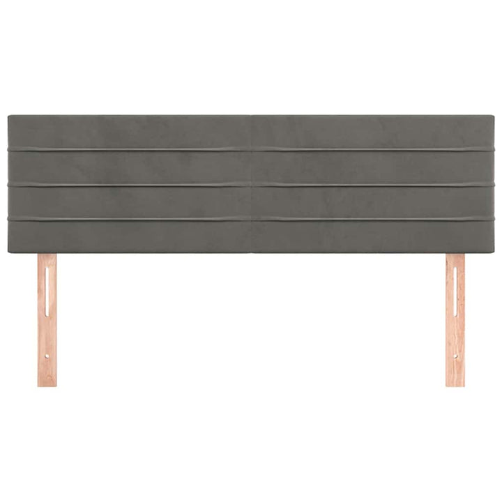 sengegavle 144x5x78/88 cm fløjl mørkegrå
