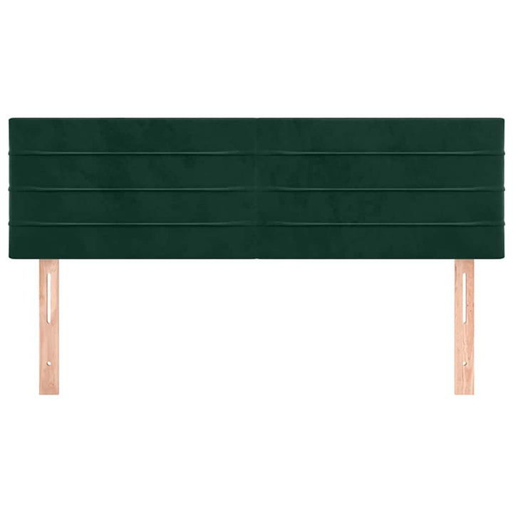 sengegavle 144x5x78/88 cm fløjl mørkegrøn