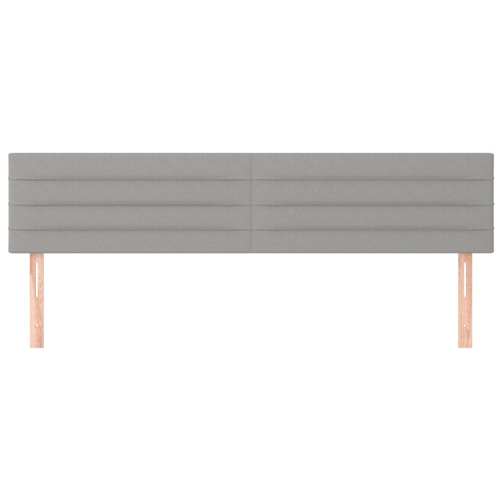 sengegavle 200x5x78/88 cm stof lysegrå