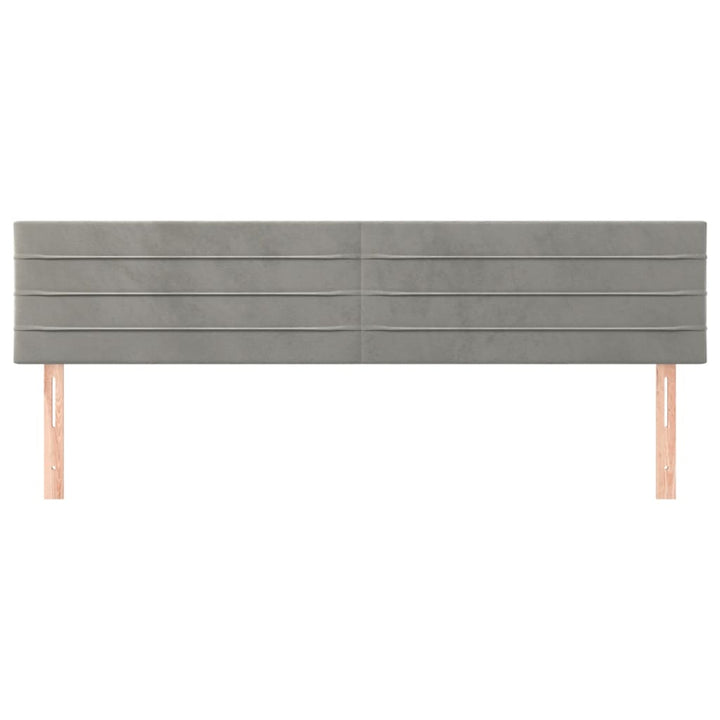sengegavle 200x5x78/88 cm fløjl lysegrå
