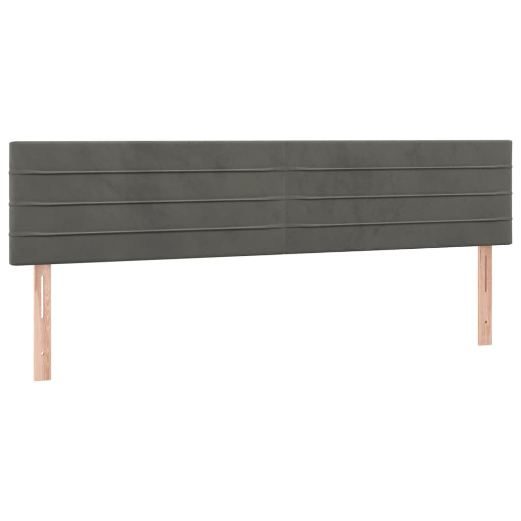sengegavle 200x5x78/88 cm fløjl mørkegrå