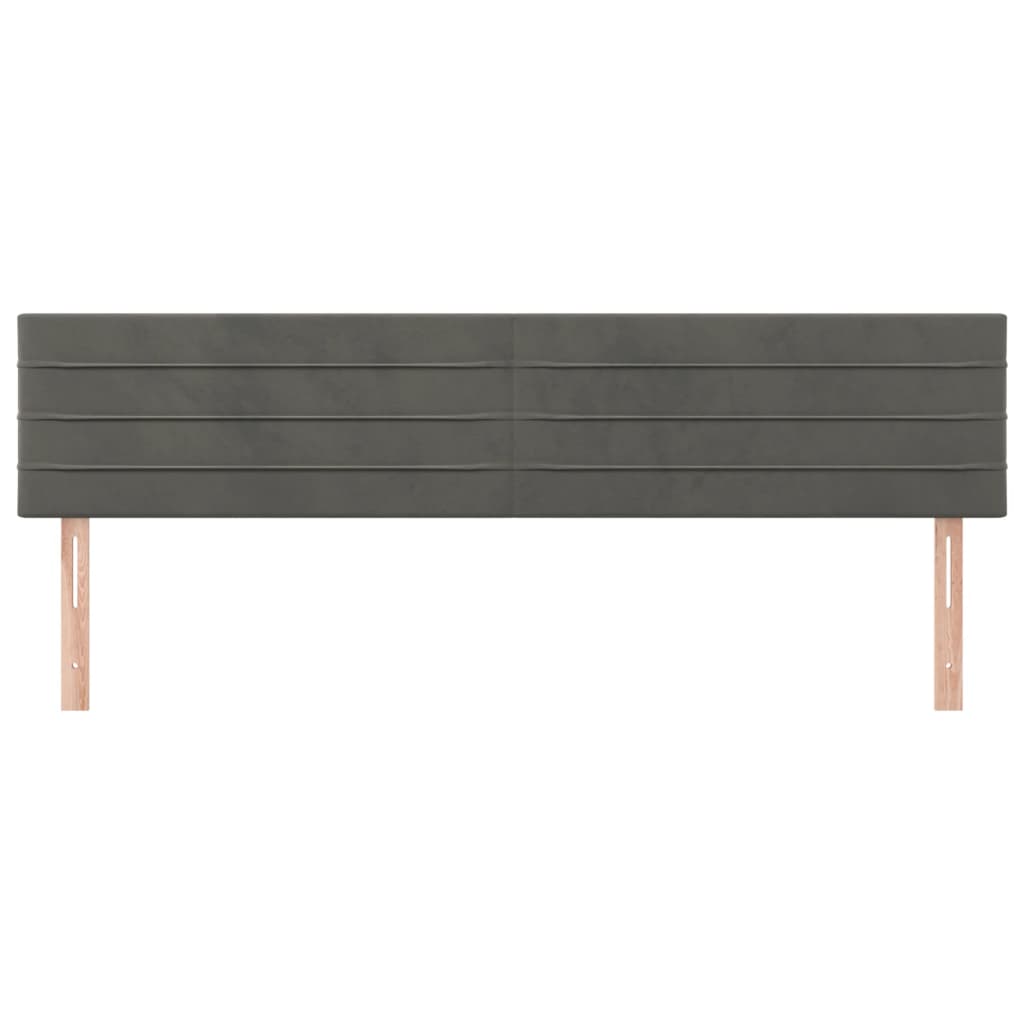 sengegavle 200x5x78/88 cm fløjl mørkegrå