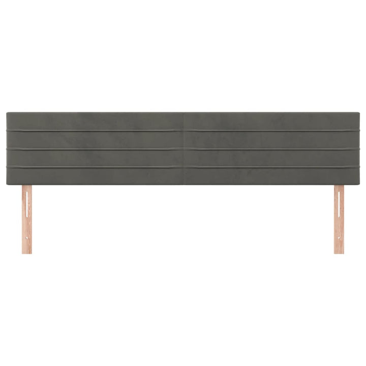 sengegavle 200x5x78/88 cm fløjl mørkegrå