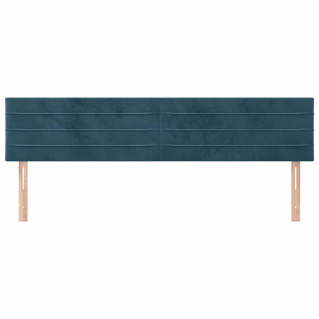 sengegavle 200x5x78/88 cm fløjl mørkeblå