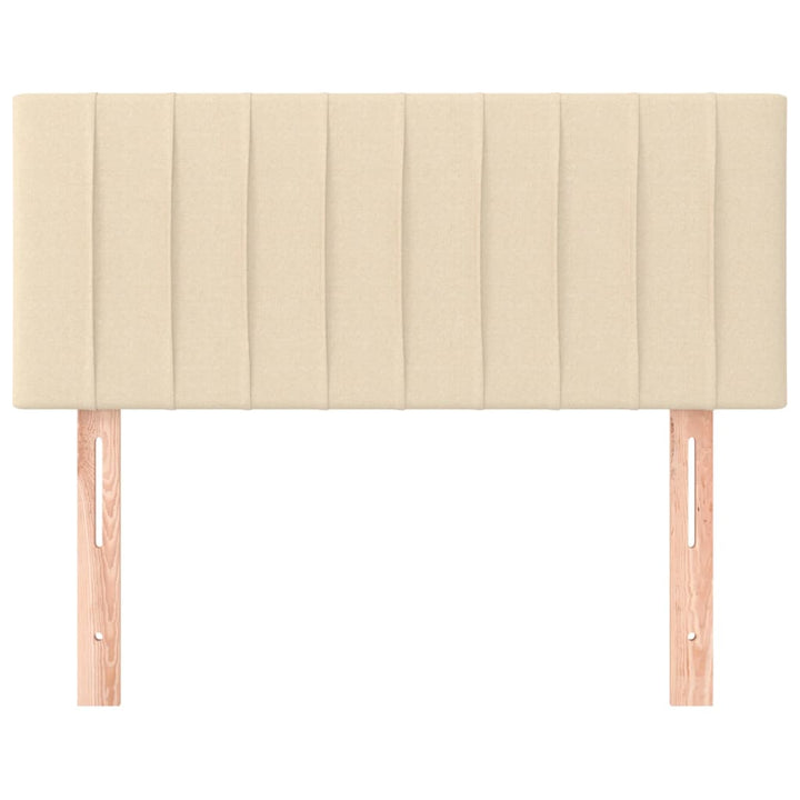 sengegavl 80x5x78/88 cm stof cremefarvet