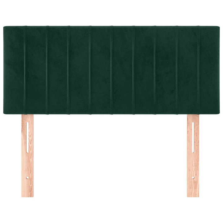 sengegavl 80x5x78/88 cm fløjl mørkegrøn
