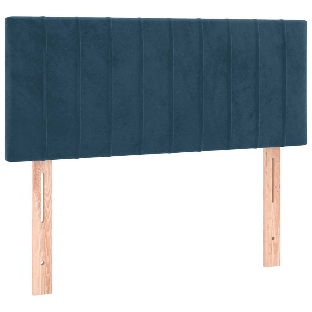 sengegavl 80x5x78/88 cm fløjl mørkeblå