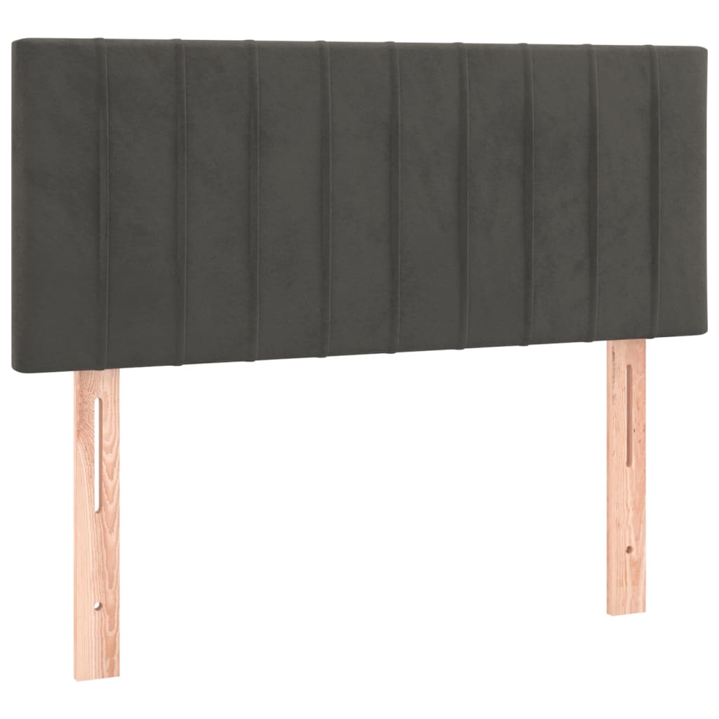 sengegavl 90x5x78/88 cm fløjl mørkegrå