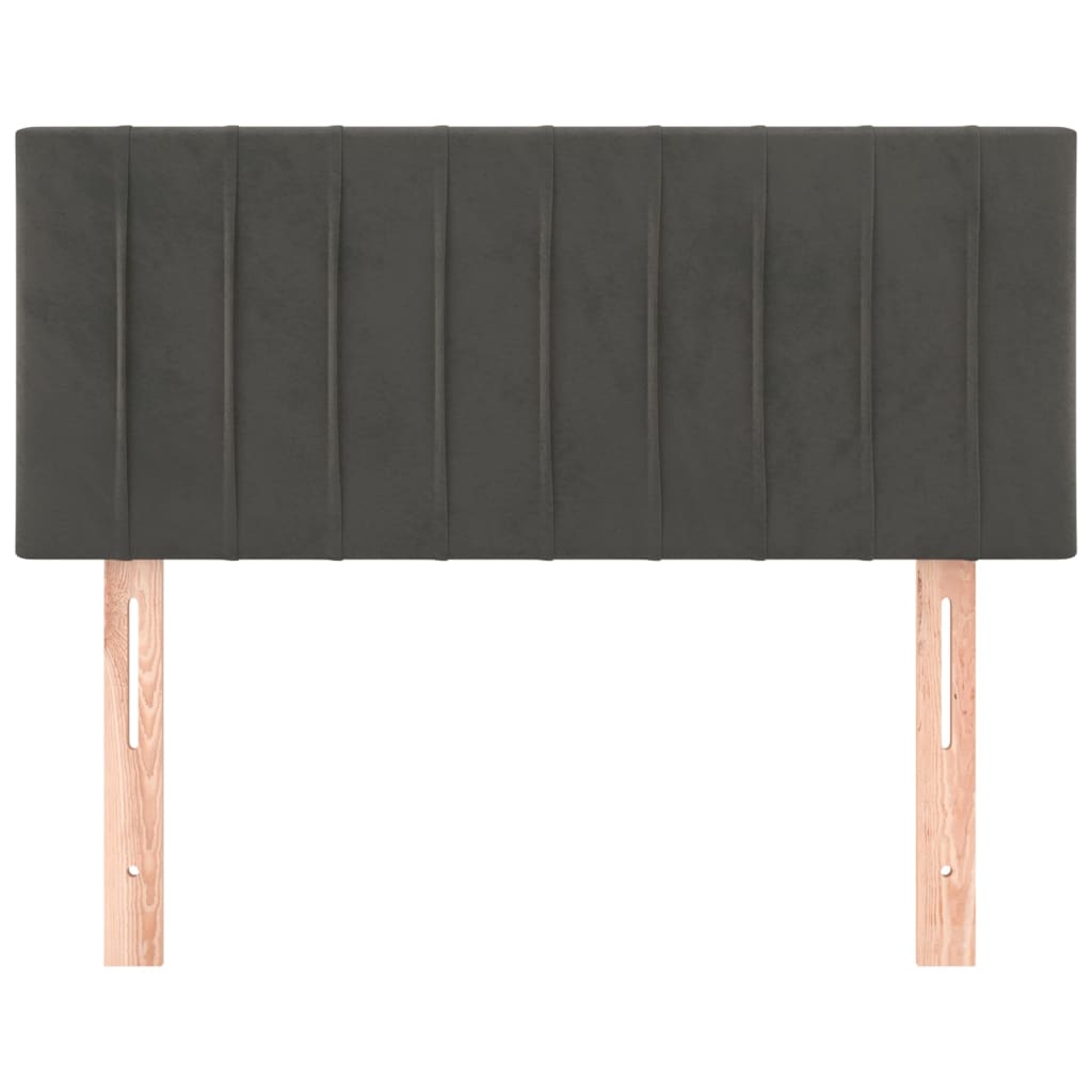 sengegavl 90x5x78/88 cm fløjl mørkegrå