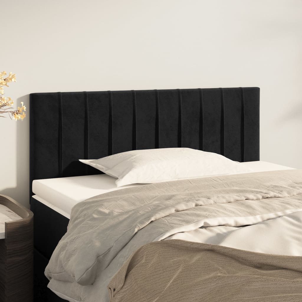 sengegavl 90x5x78/88 cm fløjl sort