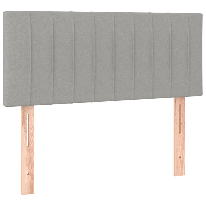 sengegavl 100x5x78/88 cm stof lysegrå