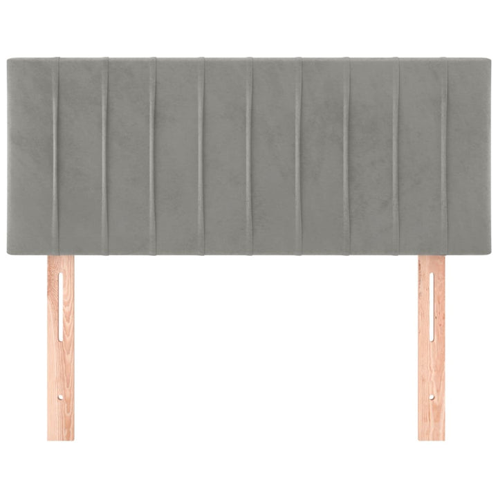 sengegavl 100x5x78/88 cm fløjl lysegrå