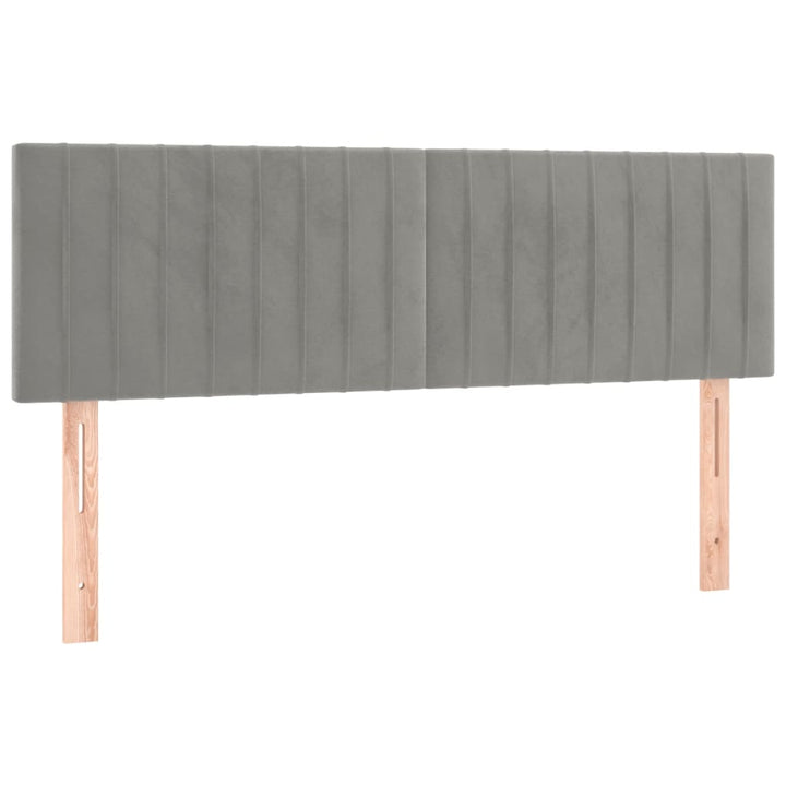 sengegavle 144x5x78/88 cm fløjl lysegrå