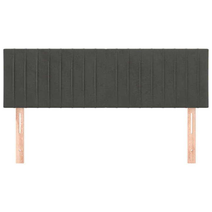 sengegavle 144x5x78/88 cm fløjl mørkegrå